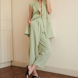 ZARA BNWT High Waisted Belted Pants